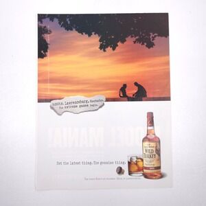 Wild Turkey 101 Bourbon Vintage Advertising Print Ad Sunset Chess Scene Kentucky